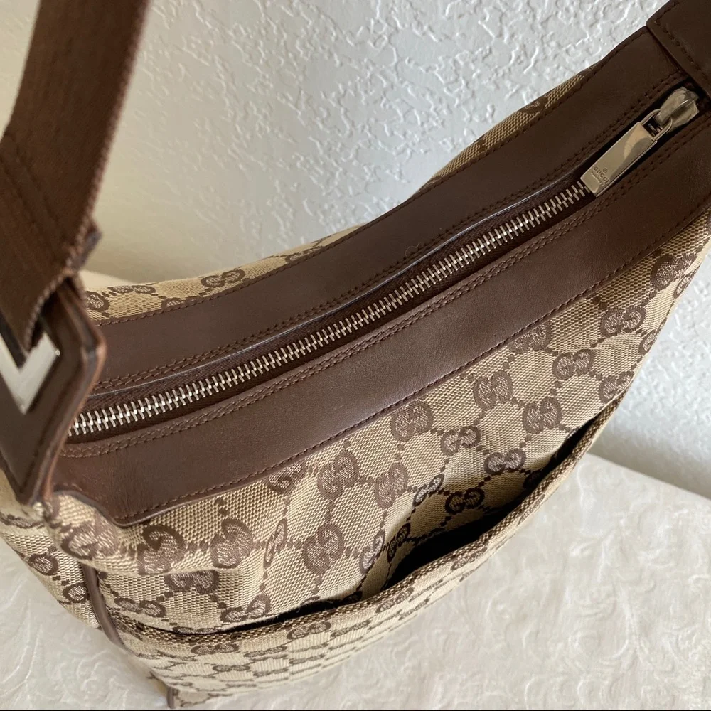 Gucci gg monogram canvas hobo bag